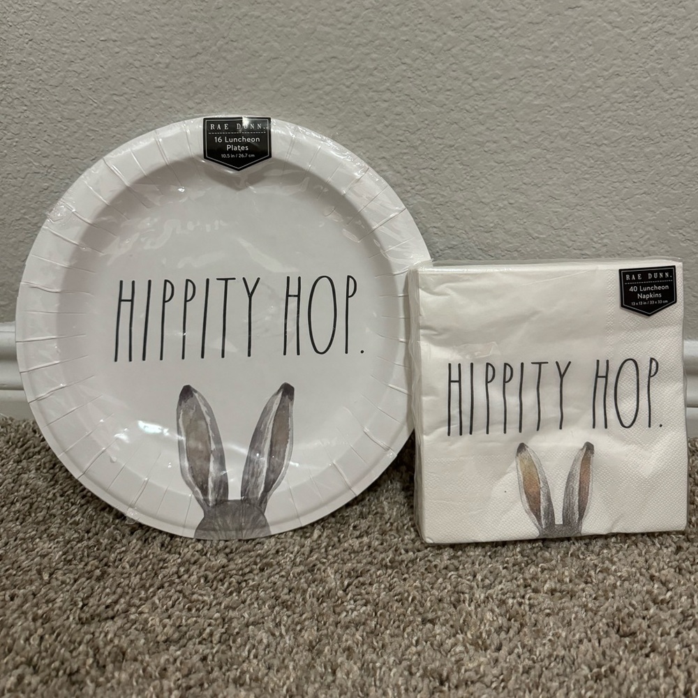 Rae Dunn Easter Plates and Napkins